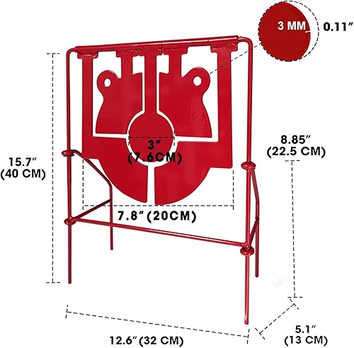 Miniatura 5 de Atflbox Objetivo de reajuste de pistola de pellets 5 en 1, rifles de pistola de aire giratorio de metal pesado y pistolas de tiro para exteriores y