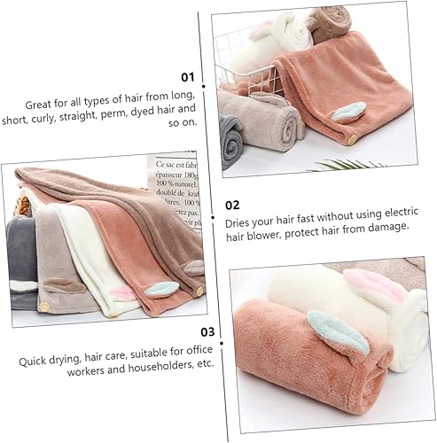 Miniatura 7 de 1pc Gorro de pelo seco Toalla de secado de pelo Toalla de pelo Niñas Sombreros Microfibra Toalla Seca Cabello Gorro Secado Rápido Sombrero de