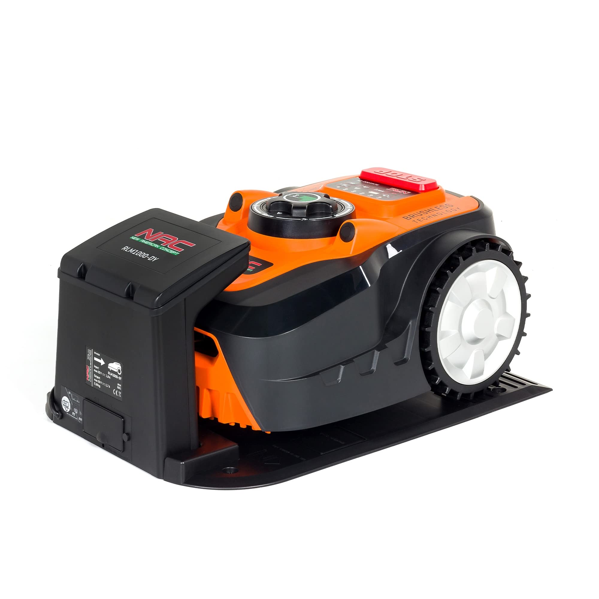 NAC RLM1000-DY Robot cortacésped NAC, Superficie de Trabajo máxima 1000 m2, controlado con un Smartphone, Bluetooth, WiFi