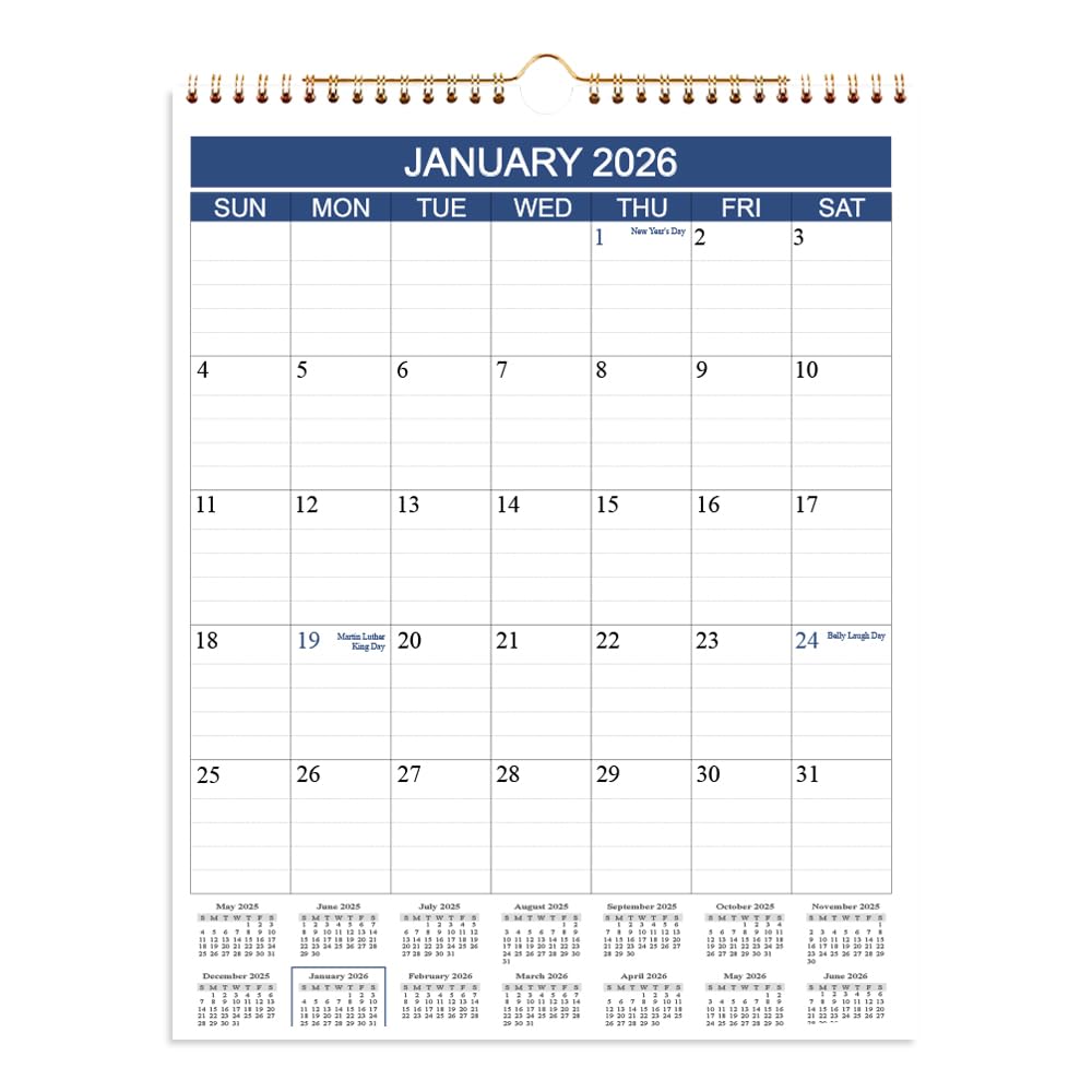Calendar 2026-2027 - Wall Calendar Runs from Jan 2026 to Jun 2027-18 Monthly Calendar with Thick Paper for Planning and Organizing for Home or Office,