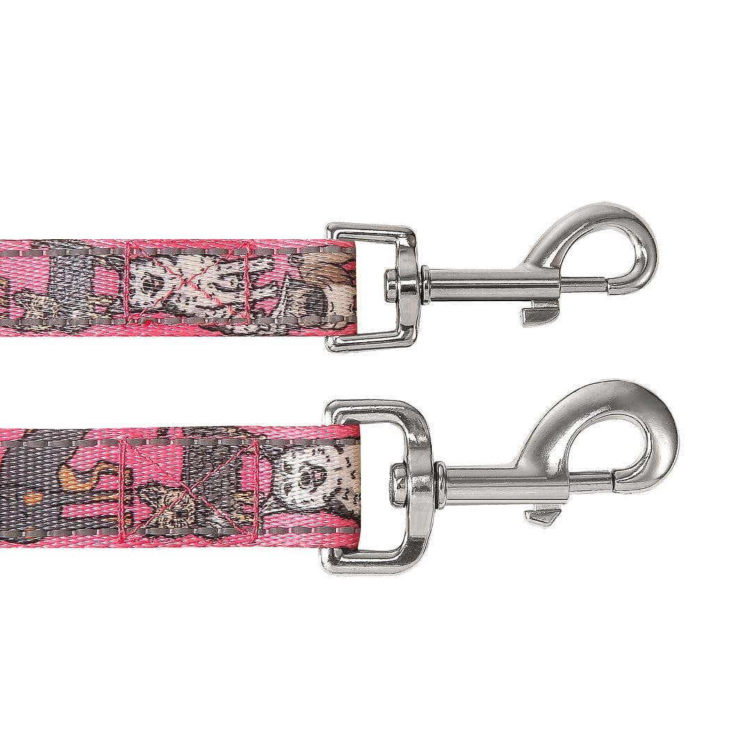 Eco Chic Recycled Dog Lead Double Sided Reflective Machine Washable Pet Leash (Dogs Pink Medium/Large) - Image 4