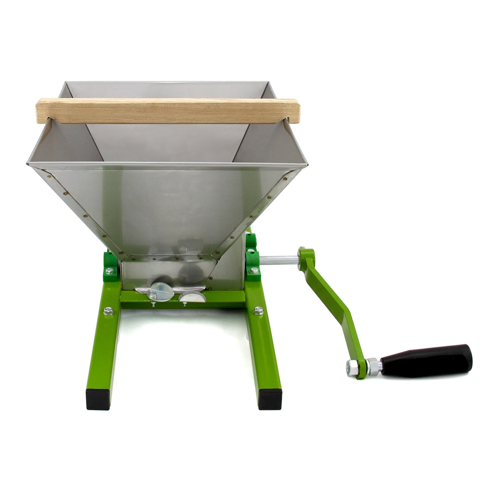 Trituradora de Frutas Portátil con Manivela 7 Litros| Soportes Laterales | Cuchillas de Acero Inoxidable | Zumos Jugos Sidra, Vino | Uso Doméstico y Comercial | Desmenuzadora Manual Pulpero