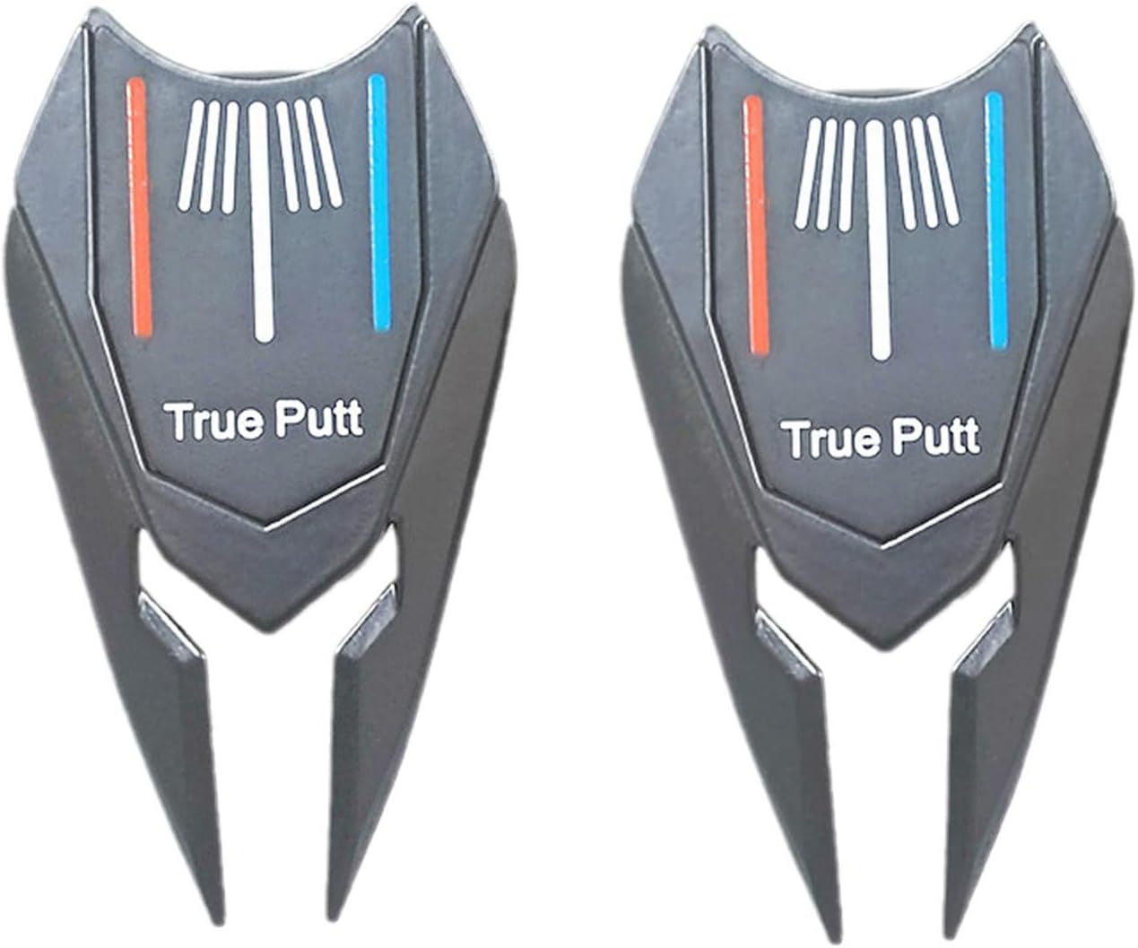 2 Pieces Golf Fork Golf Ball Marker Alignment Tool Golf Equipment Multi-Functional Putt Parter Golf Cleaner for Pitch Mark Repair