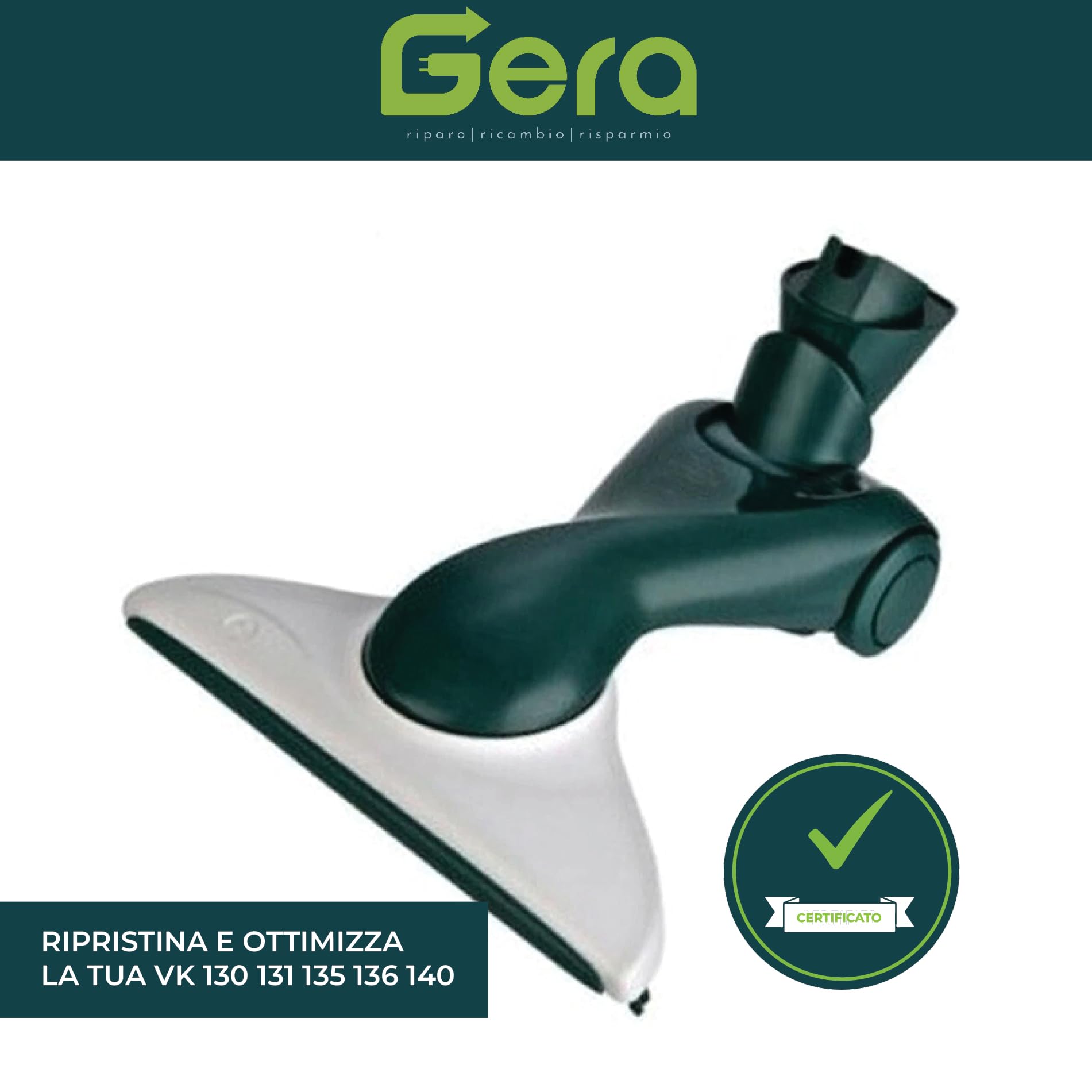 GE.RA Spazzola Folletto HD 40 per Aspirapolvere Vk 130/131/135/136/140/150