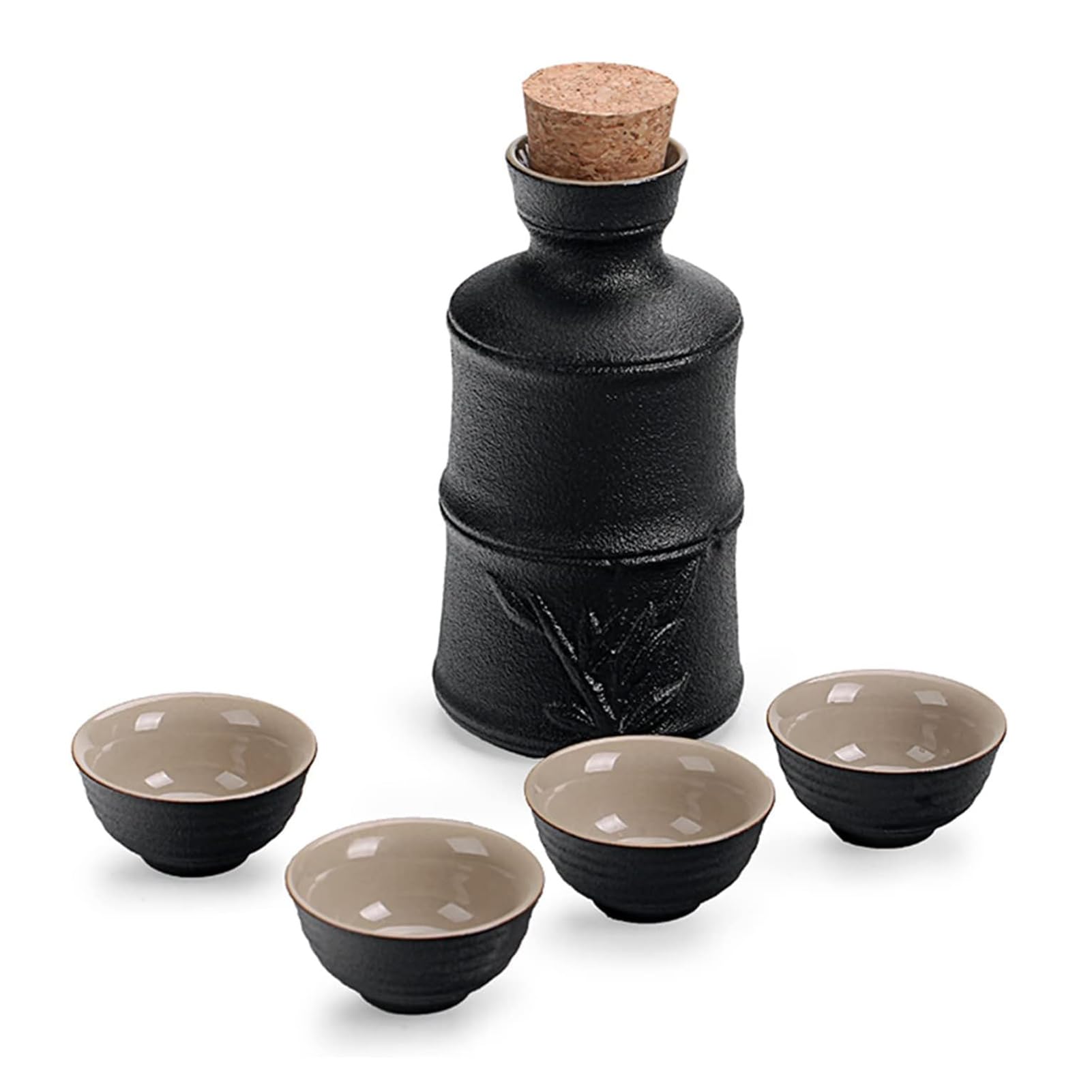 Juego de tazas de sake REVLIE de cerámica con olla tradicional de 420 ml
