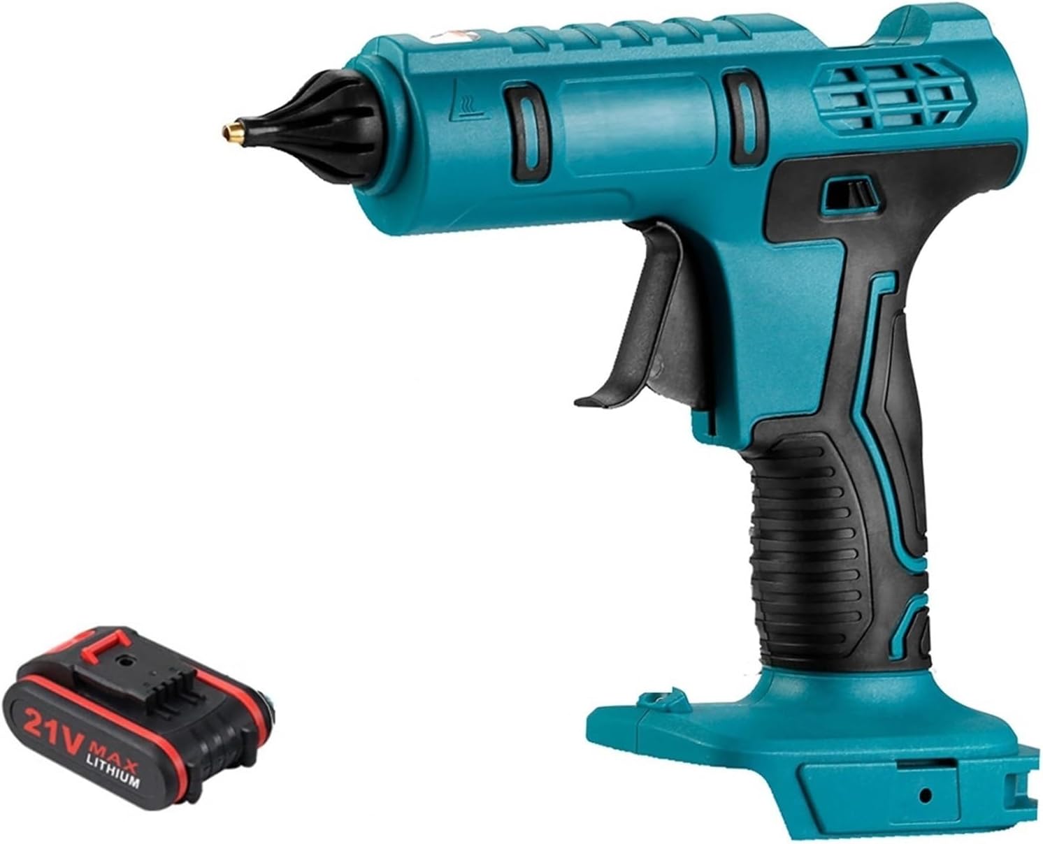 Hot Glue Gun 600W Cordless Hot Melt Glue Gun Anti Scald Rechargeable with 2pcs 11mm Glue Sticks Home DIY Repair Tool for 18V Battery for DIY Arts, Crafts and Quick Repairs(Gun with 1 Battery)