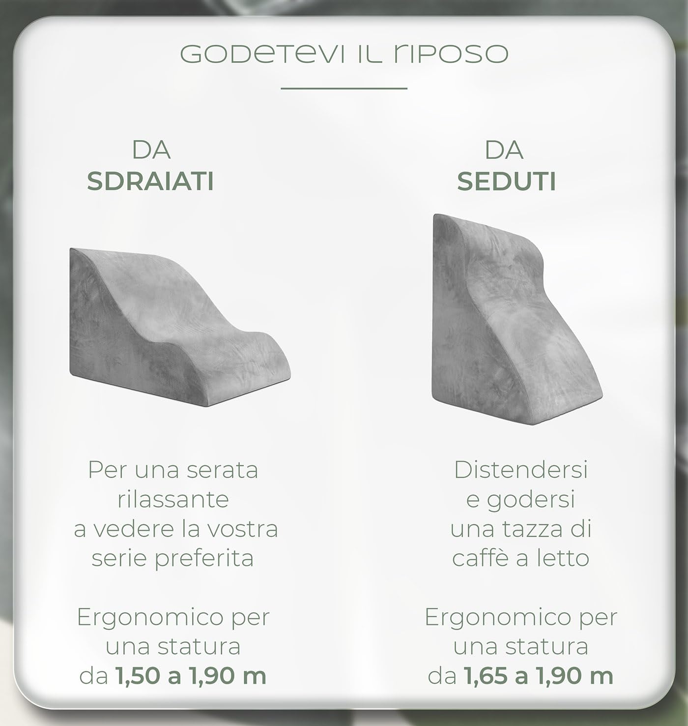 WELL B4 Cuscino da lettura per letto e divano ergonomico - schienale letto, cuscino antireflusso adulti, cuscino a cuneo per letto cuscino testata letto matrimoniale,