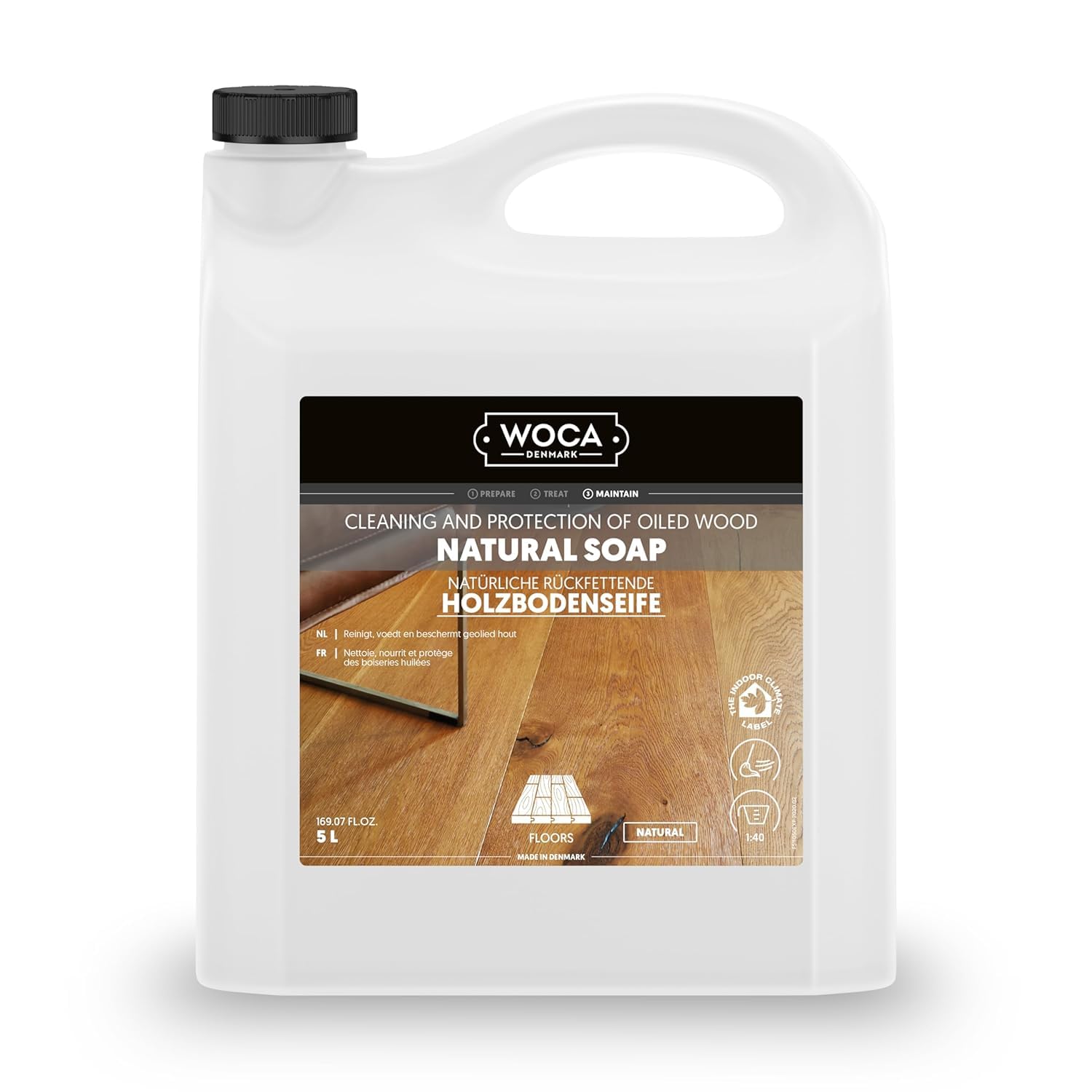 Jabón de madera WOCA 511050A, natural, volumen de 5 litros