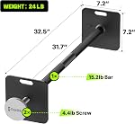 Barbell Bar Set, Quickly Convert Weights into Adjustable Barbell, with One Pair of 4.4LB Bolts, Supporting Weights Up to 264lb, Perfect for Fitness Training, Home Gym