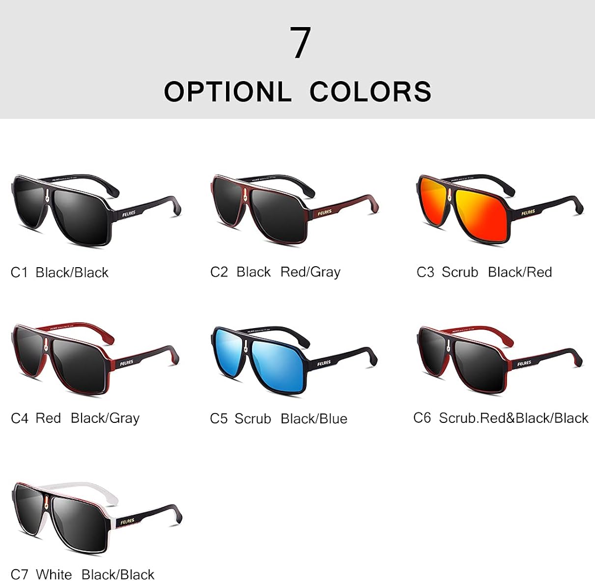 Miniatura 6 de FELRES Gafas de sol clásicas de aviador para hombre para conducción al aire libre deportes ciclismo polarizadas F103