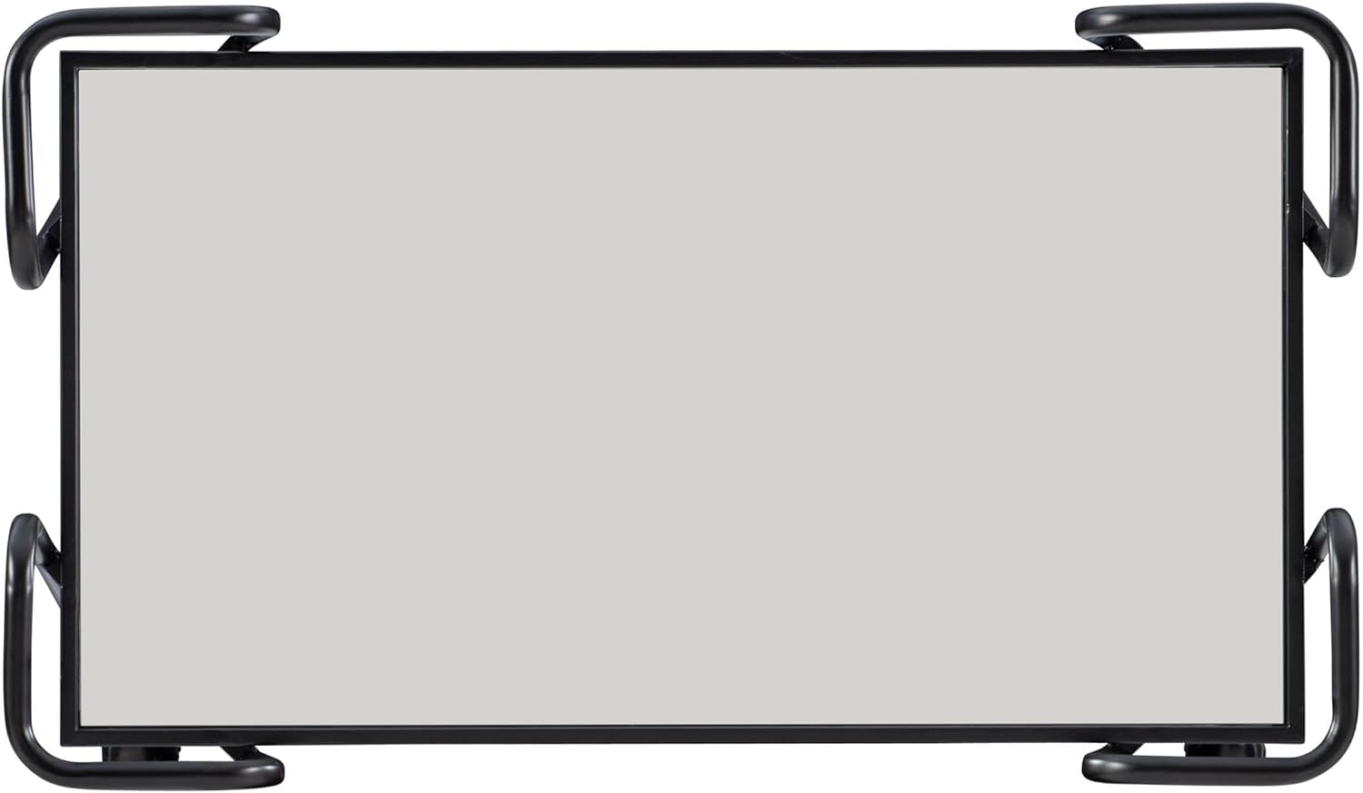 Linon Mia Metal and Mirrored Mid Century 2 Level Rolling Bar Cart in Black