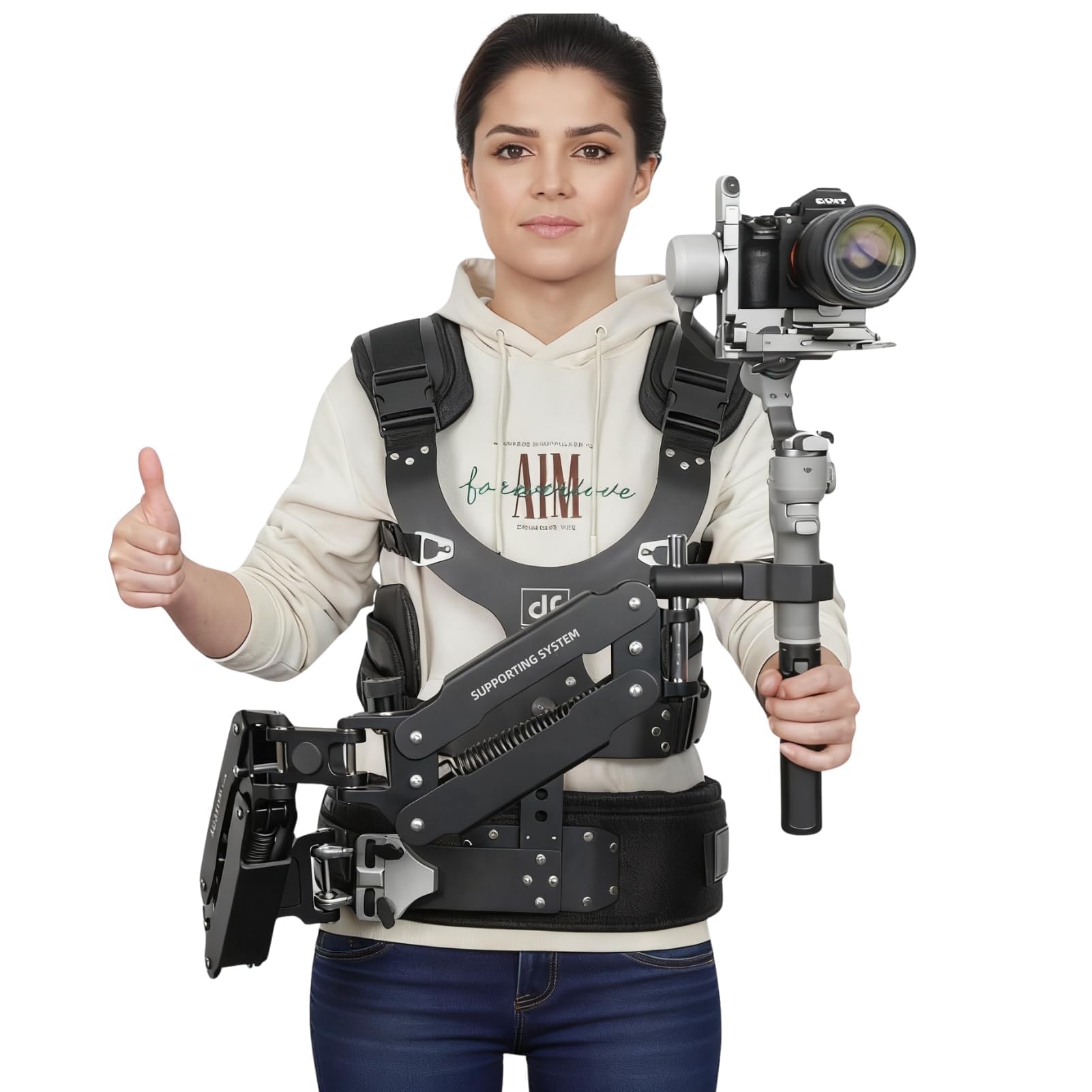 Thanos Pro C3Ⅱ Steadicam Gilet Gimbal Stabilizzatore, Braccio inclinabile regolabile, Gilet stabilizzatore Gimbal per DJI Ronin RS5 RS4 PRO,DJI RS4 Mini, RS3 Mini, RS3 PRO, RS2,etc. Payload 5–12,5 kg