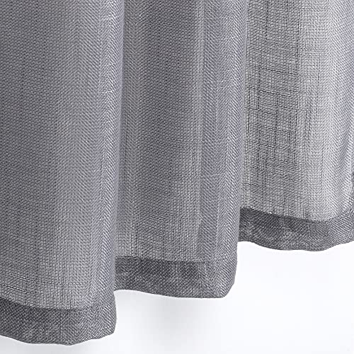 Diamond Home Linens Linen Texture 18 Inch Long Valance - Grommet Top Privacy Light Filtering Window Treatment Valance thumb #1