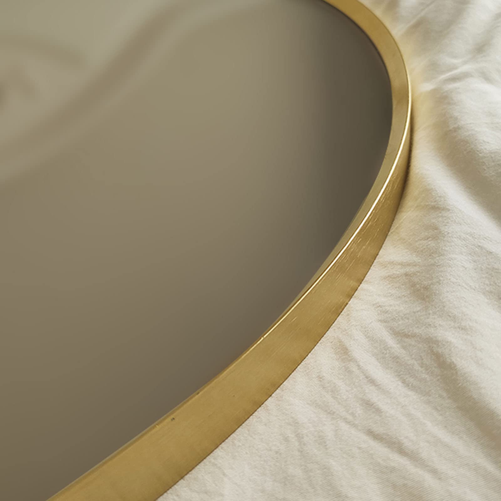 Omgbd Muschelförmig Kosmetikspiegel Mit Goldenem Metallrahmen, Wand Befestigter Schminkspiegel, 80x72cm 90x82cm, Für Haus Dekoration/Zoomen Sie Heran, Um Den Raum Zu Beleuchten