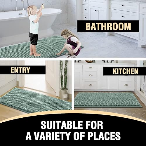 Miniatura 7 de H.VERSAILTEX Juego de tapetes de baño para baño, tapetes de baño suaves y absorbentes de agua, tapete de baño de felpa antideslizante y lavable para