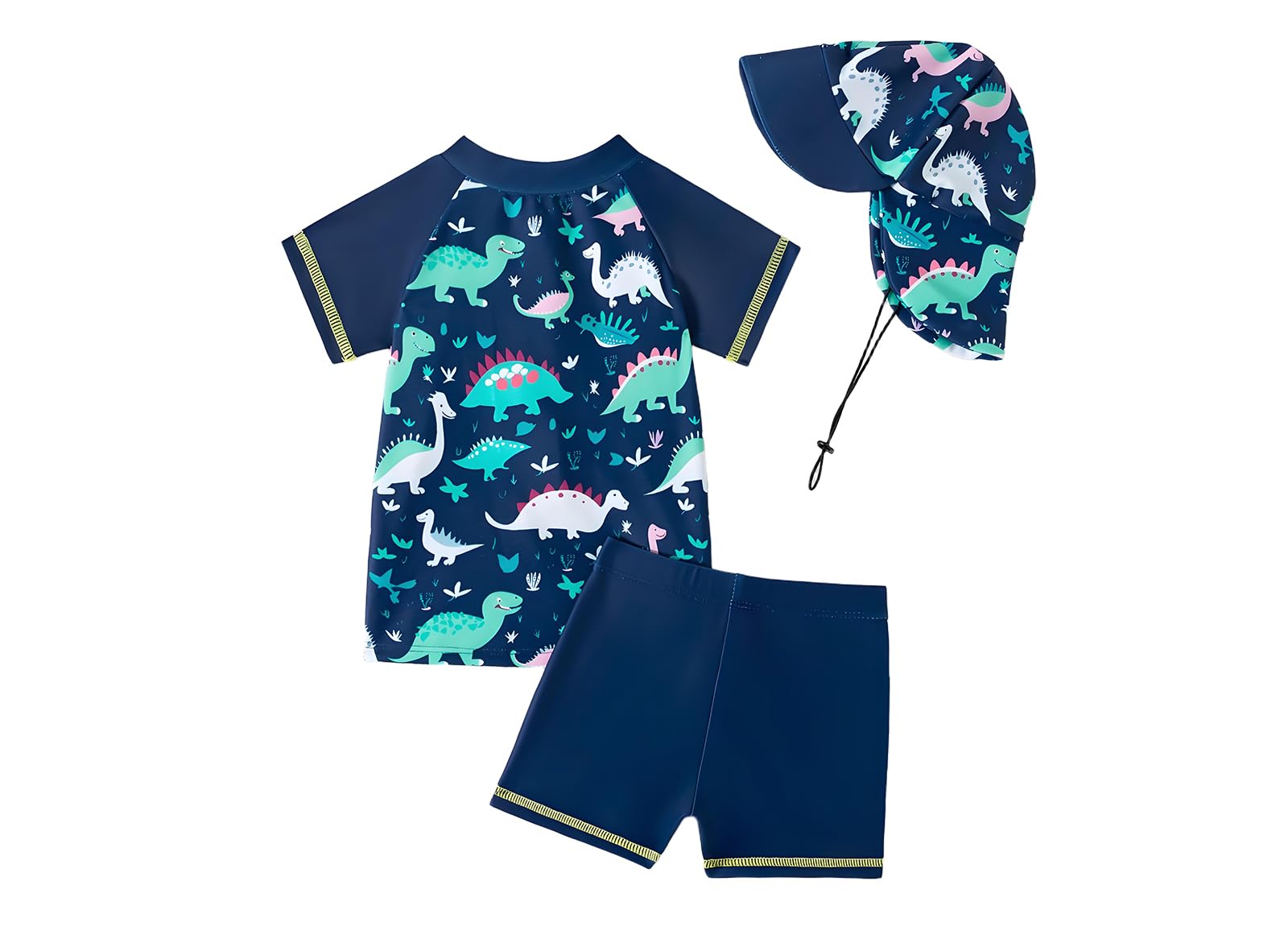 Traje de baño infantil con protección UV, diseño de dinosaurio