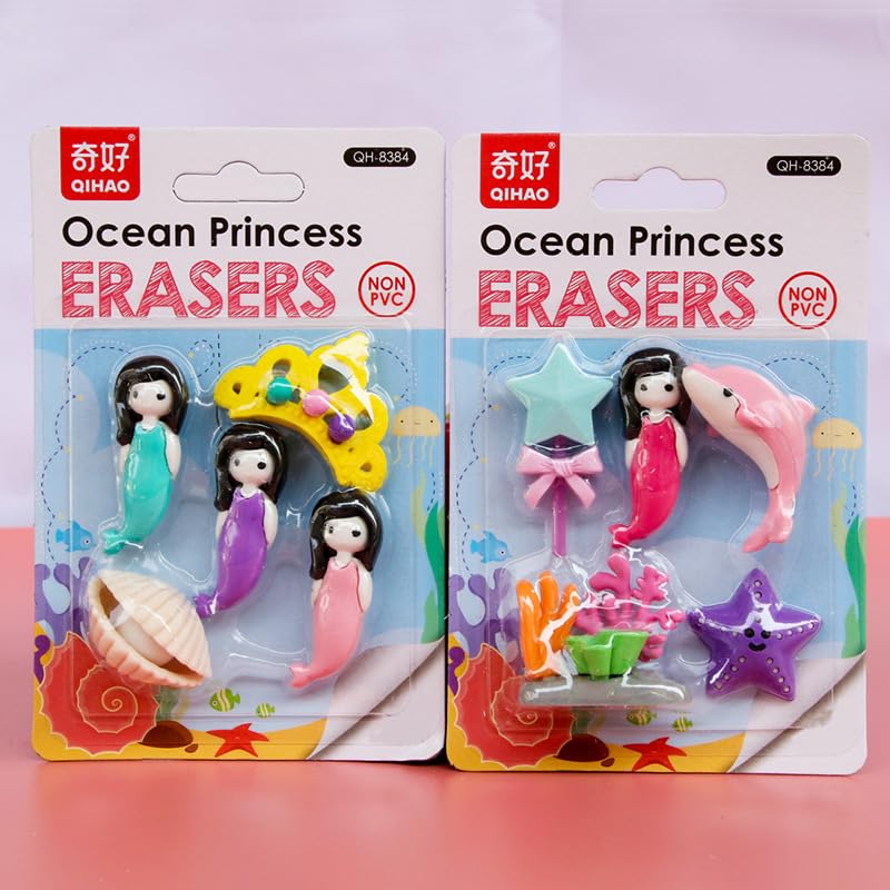 Image of DEOXY Fairy Tale Palace Erasers for Kids - Stylish Erasers for Girls, School Stationary Kit for, Birthday Return Gifts for- Pack of 2 (QH-8384)