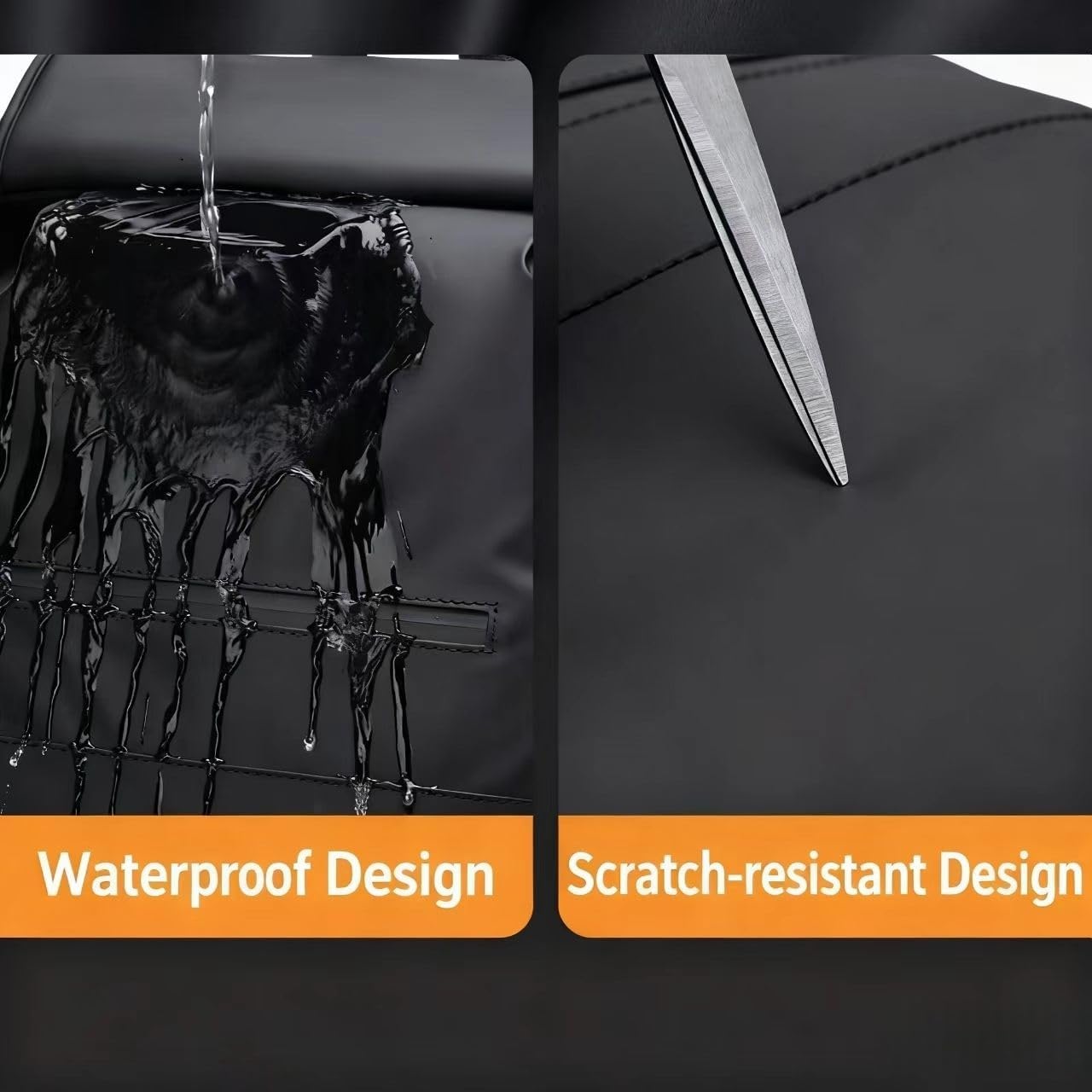 Roll-Top Travel Backpack, Water-Resistant, Black, 17-Inch Laptop Compartment, Adjustable Padded Straps - Image 4