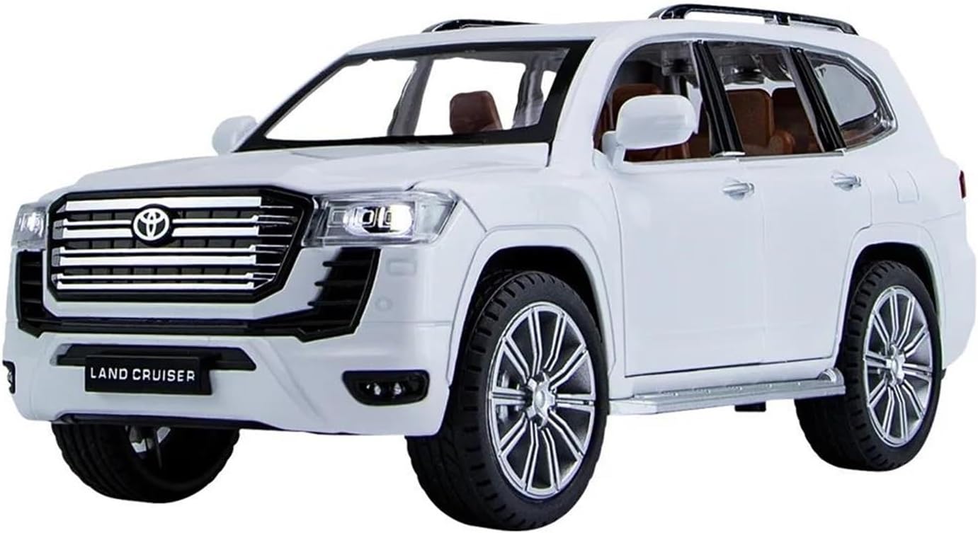 VBE Compatible for 1:24 Land Cruiser Lc300 Toy Car Model, Diecast Collectible Pull Back Model Car with Sound and Light, Toy Gift Vehicles for Adults Kids Boys Girls?White?-image-23