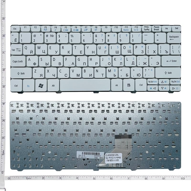 US/UK/RU/BR/SP/FR Keyboard for Acer for D255 D256 D257 D260 D270 D271 N55C ZH9 ZE6 E350 ONE 522 533 532G 532H 521 AO522 eMD350 EM350 Easy to Replace(RU White)