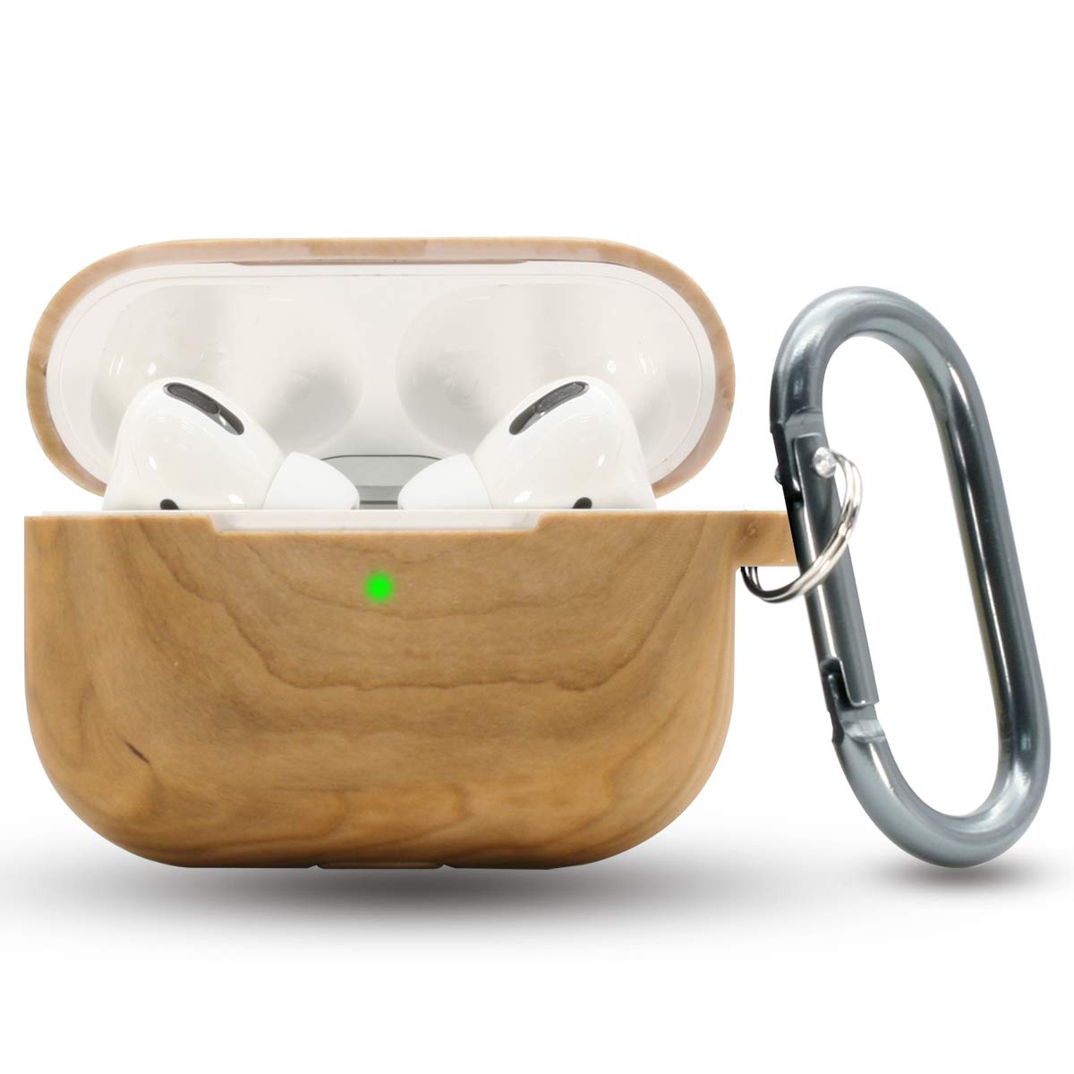 ACOUS Design Pods Pro Suit Silicone Cover Compatible with AirPods Pro Charging Case Litchi Pattern (Wood Pattern Light Color)