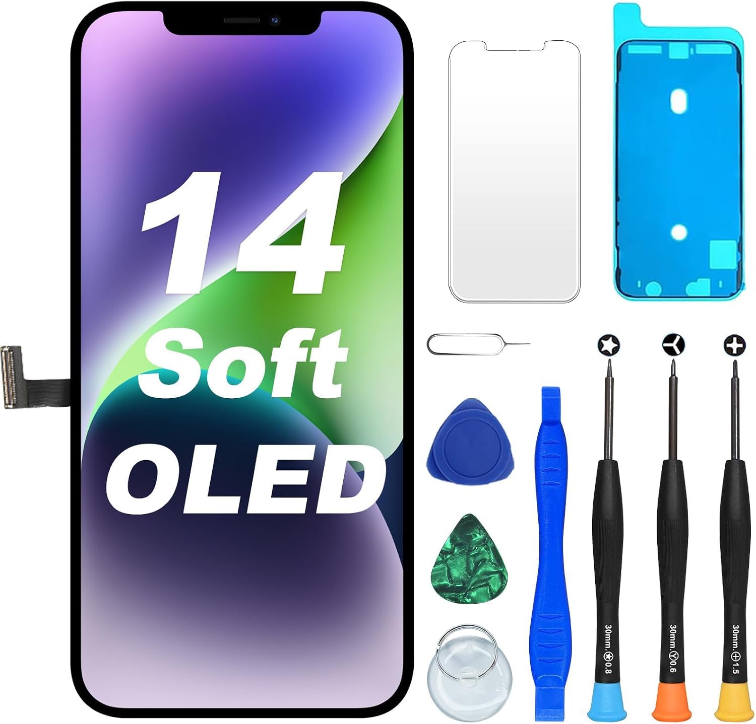 DIGI4U Sostituzione morbida dello schermo OLED per iPhone 14 A2649 A2881