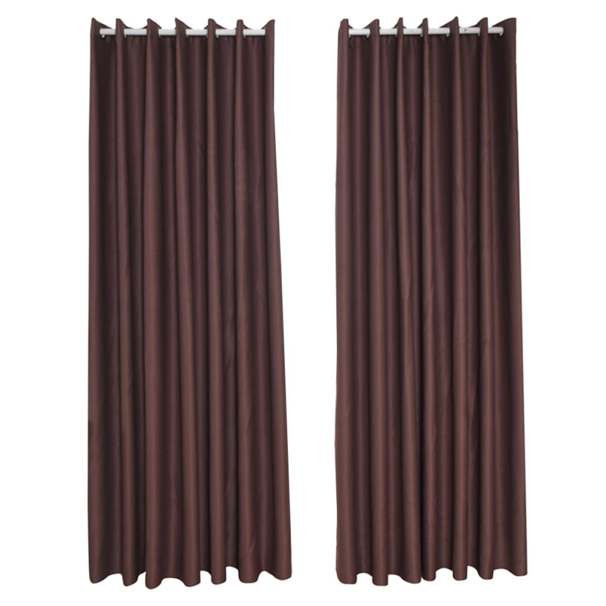 VILLCASE 2 Pièces Rideau Occultant Décoratif Marron en Polyester
