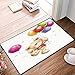 Produktbild Rutschfester Badvorleger, Cartoon, niedlicher Teddybär mit bunten Luftballons und Sternen Fröhliche Liebesfreunde Tier Cartoo,Mikrofaser Duschvorleger Teppich für Badezimmer Küche Wohnzimmer 40x60 cm