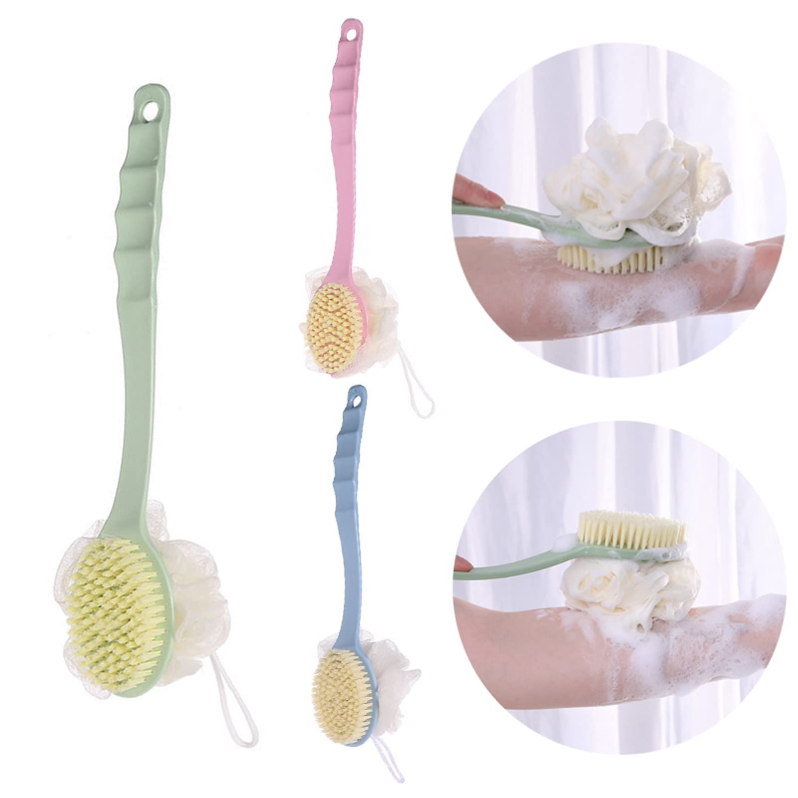 Esponjas de Ducha, Cepillo de Mango Largo, Toalla de baño, artículos de baño para el hogar, Cabello Suave, Espalda de baño