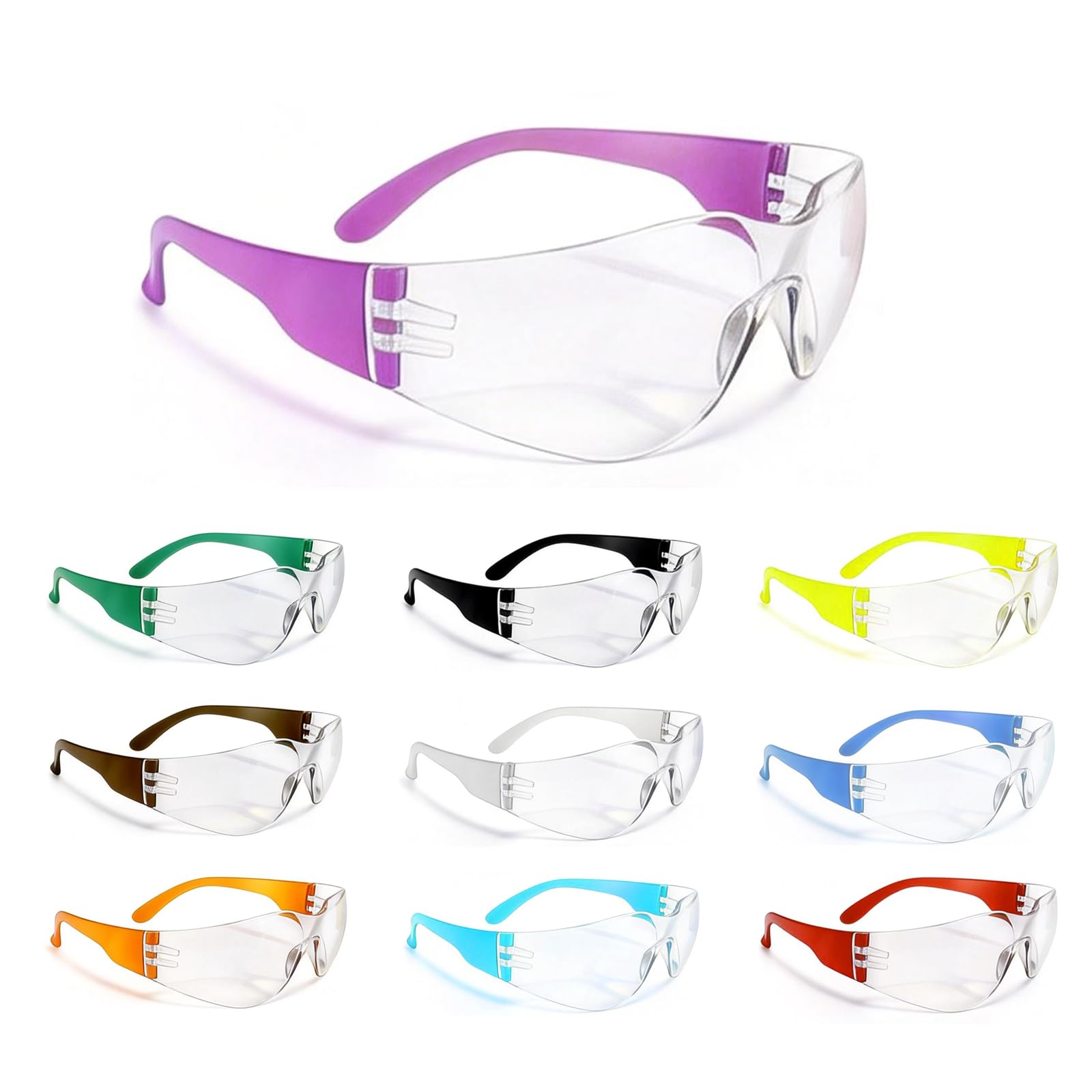 BIRDDIE 10-Pack Safety Glasses, Anti Fog Wraparound Safety Protective Glasses for Work, DIY & Outdoorfor Work, DIY, Shooting & Outdoor Activities(Assorted)
