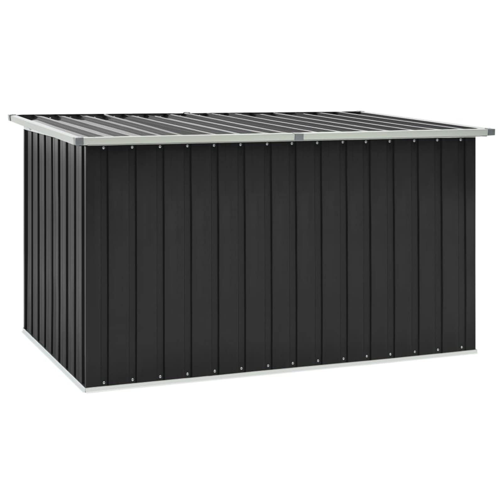 IKAYAA Baúl de Exterior Impermeable 171 x 99 x 93 cm, Baúl de Almacenamiento Exterior XXL, Arcón de Almacenaje Impermeable de Acero Galvanizado para Patio Jardín, Antracita