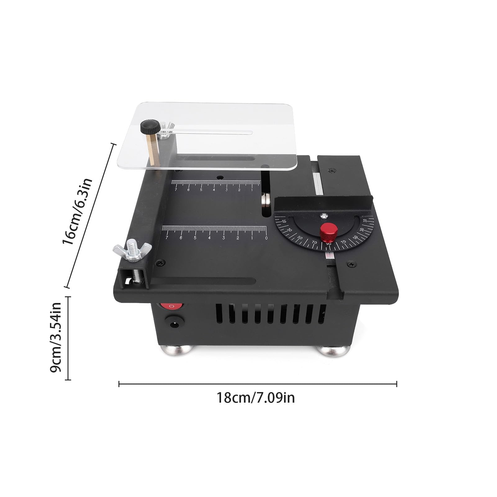 Mini Biurkowa Maszyna do Cięcia, Mocna Elektryczna Piła Stołowa do Drewna, Plastiku, Akrylu, Cięcie z 7 Poziomami Prędkości dla Hobbystów Domowego Warsztatu (Wtyczka UE)