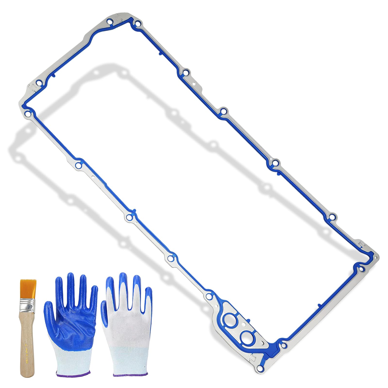 12612350 Oil Pan Gasket, OS30693R Oil Pan Gasket kit Compatible with Chevy Silverado Suburban Tahoe Trailblazer GMC Sierra Yukon Envoy 4.8L 5.3L 6.0L 6.2L-Other Replaces OEM 12580672 812558760