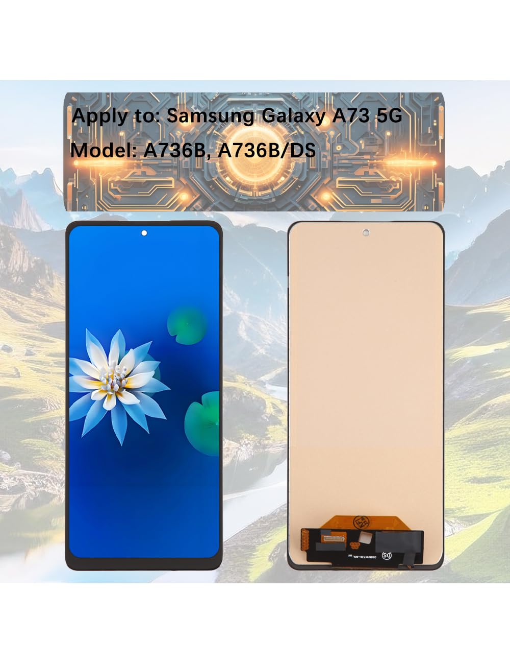 H&LYCYJ Display per Samsung Galaxy A73 5G TFT A736B A736B/DS LCD schermo di ricambio assembly con kit (Senza impronte digitali)
