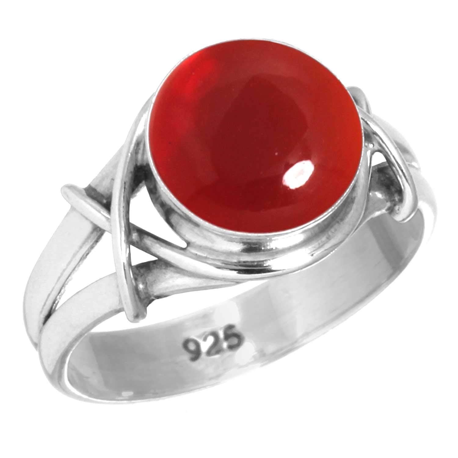 JeweloporiumSolid 925 Sterling Silver Gemstone Handmade Ring for Women (99085_R)