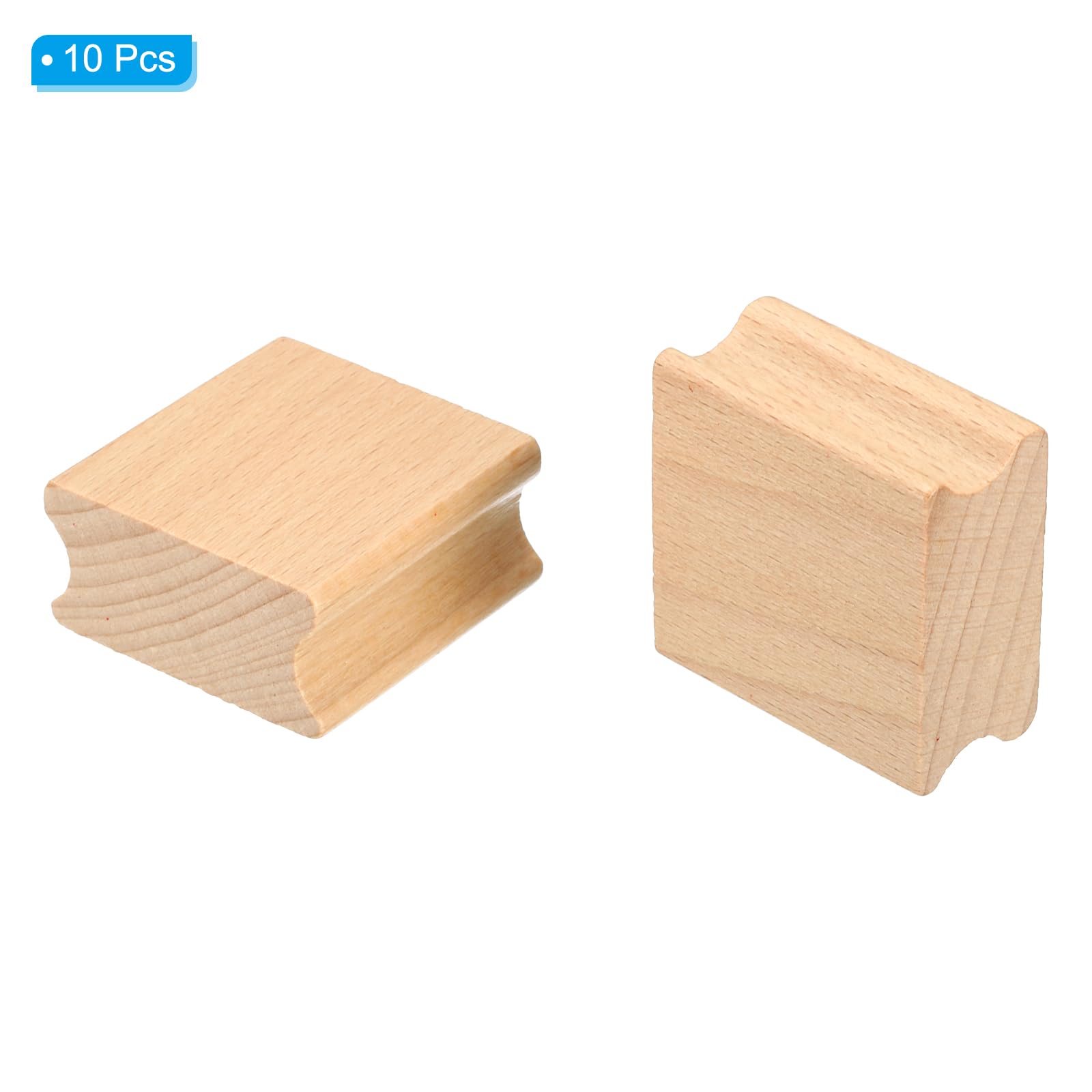 PATIKIL Wooden Blocks, 10 Pack Stamp Mounts 40x40mm, Wood Material for Stamp Making DIY Crafting, Brown - Image 3