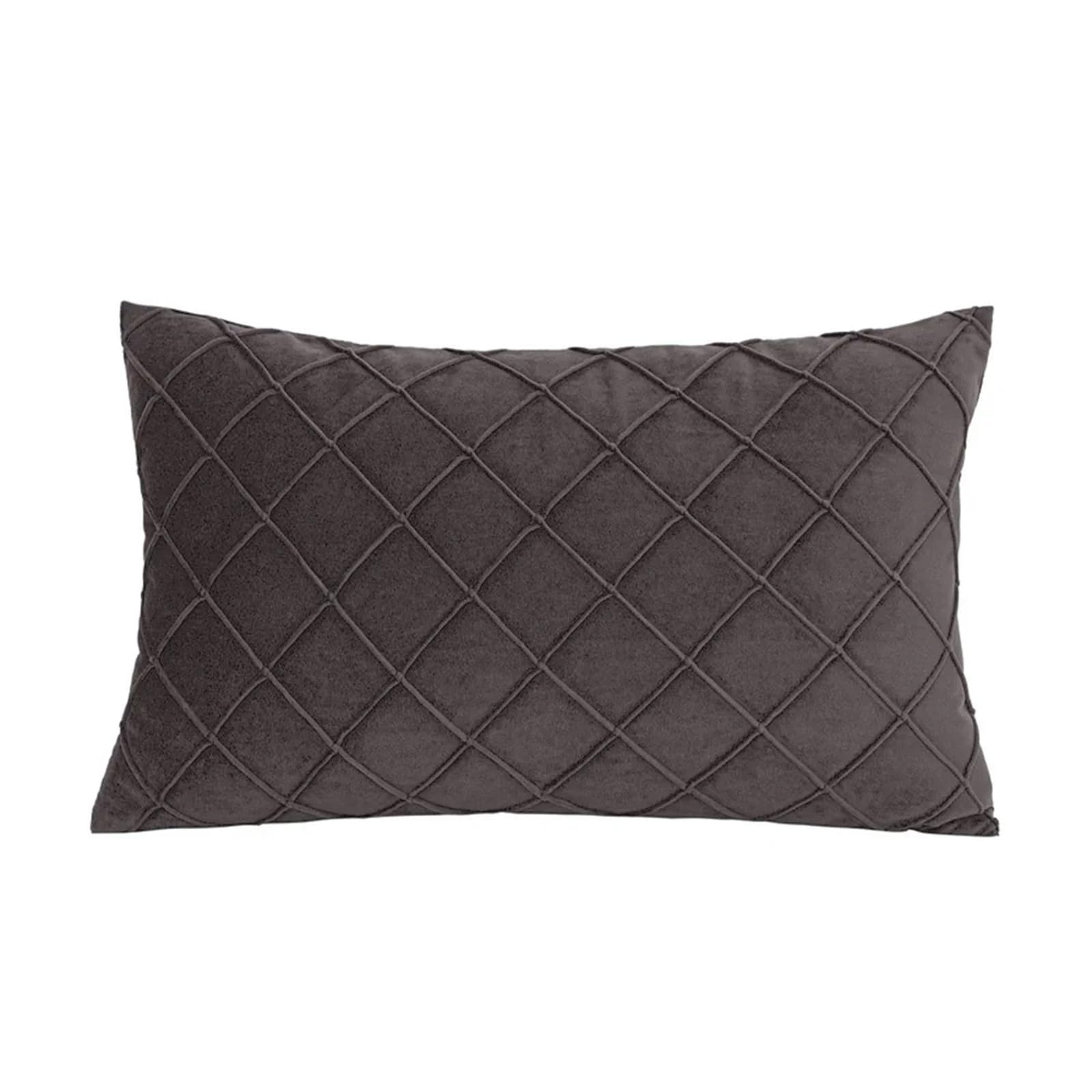 Coussin velours côtelé gris pour canapé : housse de décoration salon et chambre