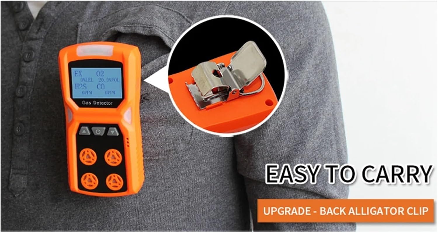 マルチガス検知器 ガスメーター O2 H2S CO LEL 4 in 1 酸素 硫化水素 一酸化炭素 可燃性ガス漏れ検知器 テストエ