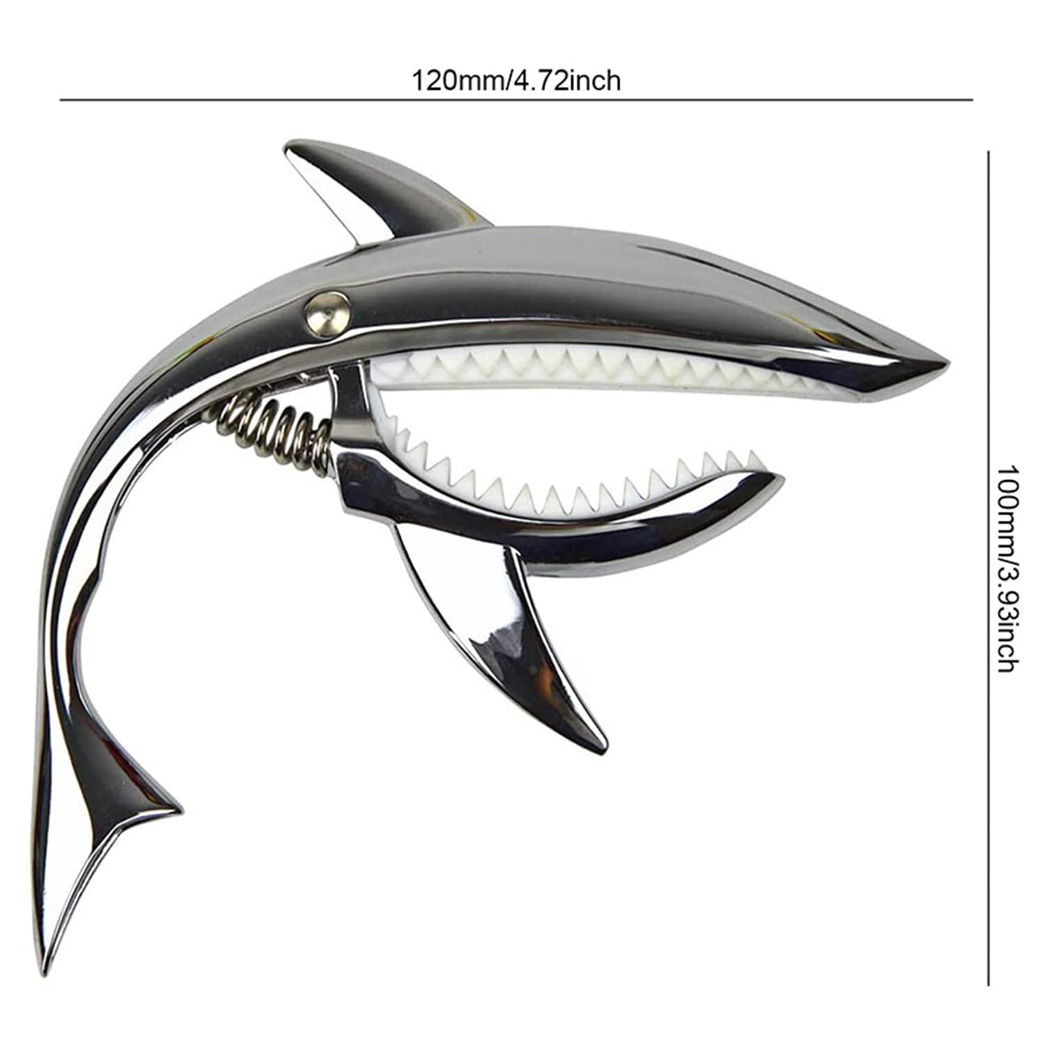 GERUI Capodastre requin en alliage de zinc pour guitares acoustiques et électriques, ukulélé 6 + 12 cordes avec une bonne prise en main, sans fret buzz et durable, design requin (noir)