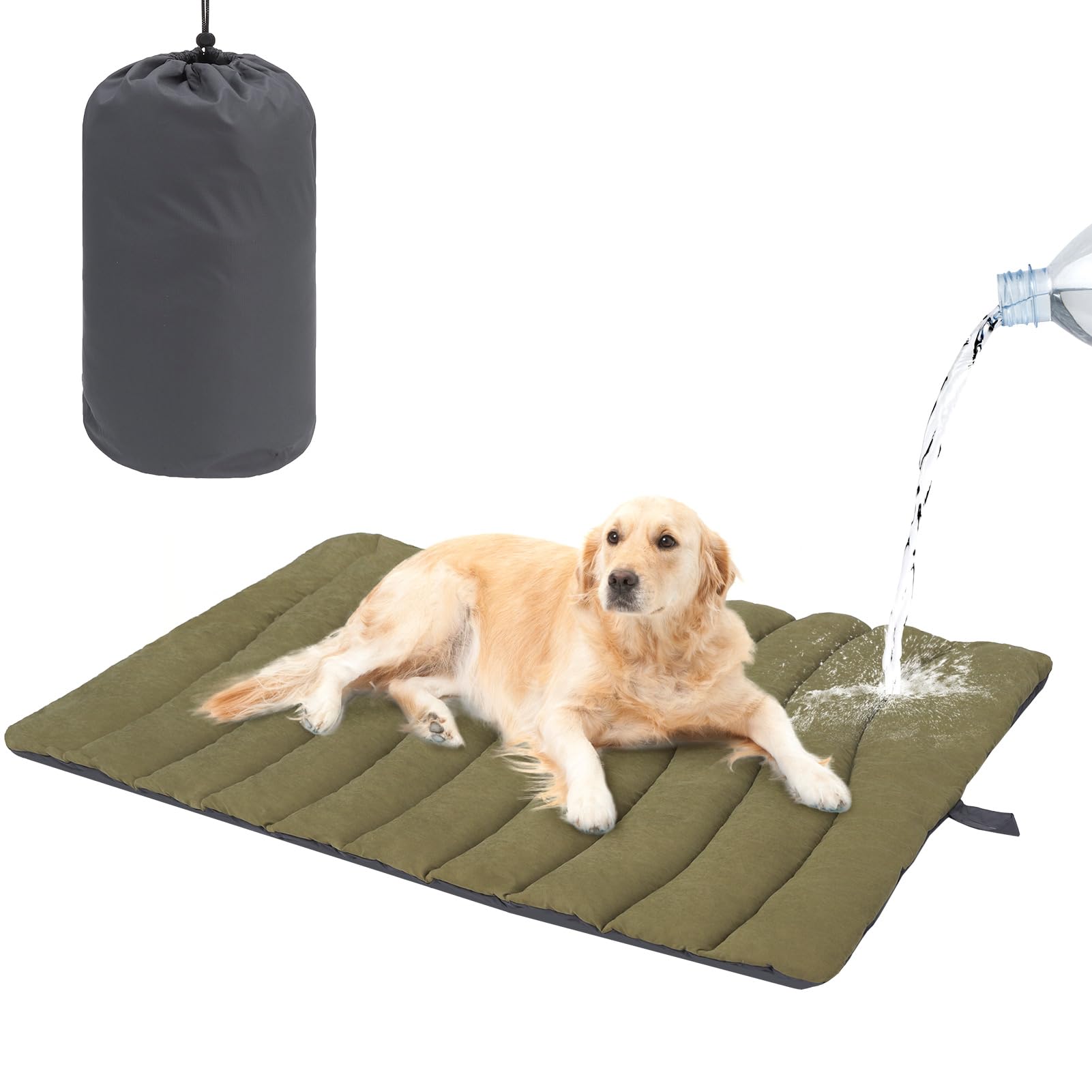 Lit pliable pour chien réversible et durable avec sac de transport