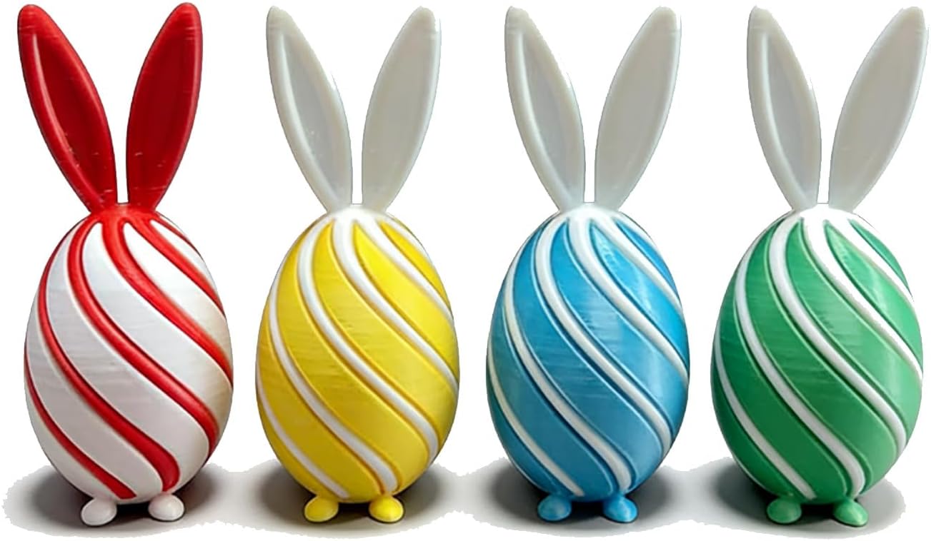 4 Pcs Rotating Rabbit-Shaped Easter Eggs - Spin Stress-Relief Rabbit Egg Decor, Easter Basket Fillers For Parties, Holidays & Gifting
