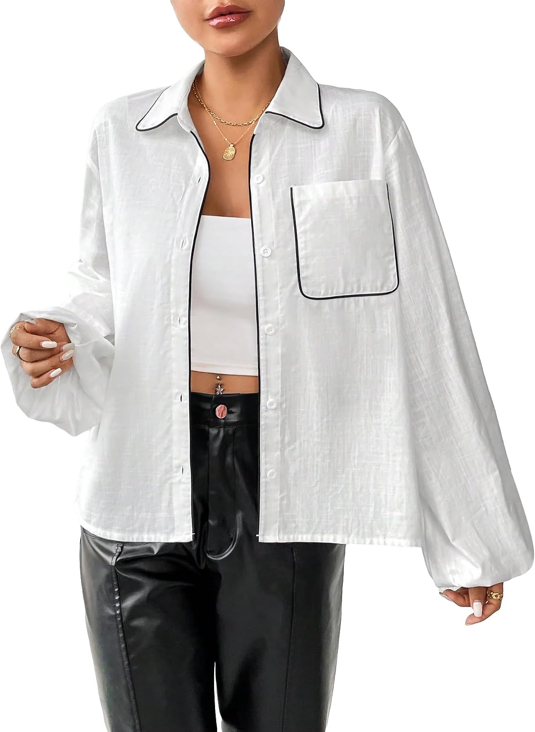Women's Retro Lantern Sleeve Square Collar Elegant Top