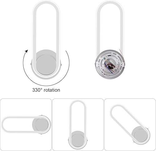 Miniatura 10 de XEYOU Aplique de pared interior moderno de 12 W, giratorio de 330 , lámpara de pared LED negra para dormitorio, sala de estar, hotel, pasillo,