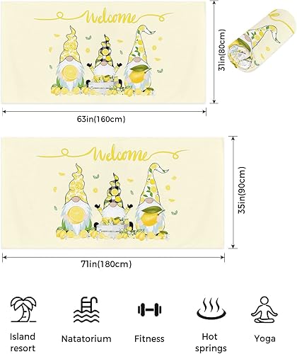 Miniatura 4 de Farmhouse Cute Gnomes with Lomon Beach Towel Oversized Pool Towels 35x71in,Quick Dry Absorbent Large Beach Blanket Soft Sand Free Bath Towel for