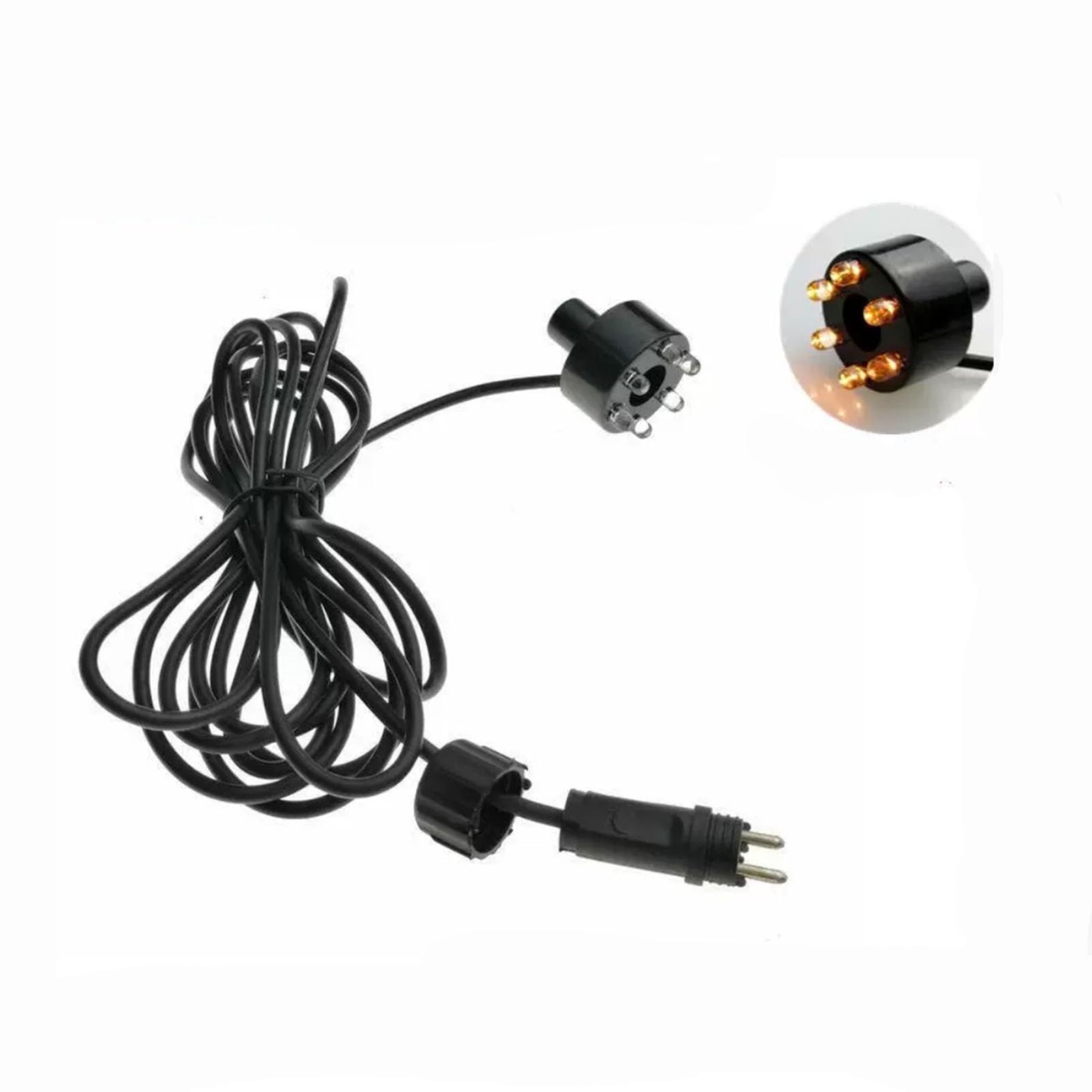 budiniao RGB 6 LED Lights AC12V Waterproof Aquarium Light Waterfall Decoration Night-Lights Garden Lamp Swimming Pool Fountains(3m/9.84ft Cable) (Yellow)