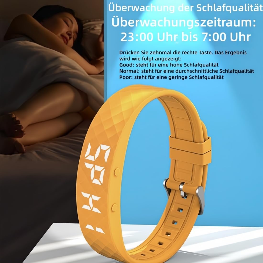 2026 Vibrationswecker - Nie Wieder Verschlafen, Vibroband Pro Wecker mit 8 Vibration Modell, Wasserdicht & Multifunktional Vibrationswecker Armband für Den Perfekten Aufwachmoment(Schwarz)
