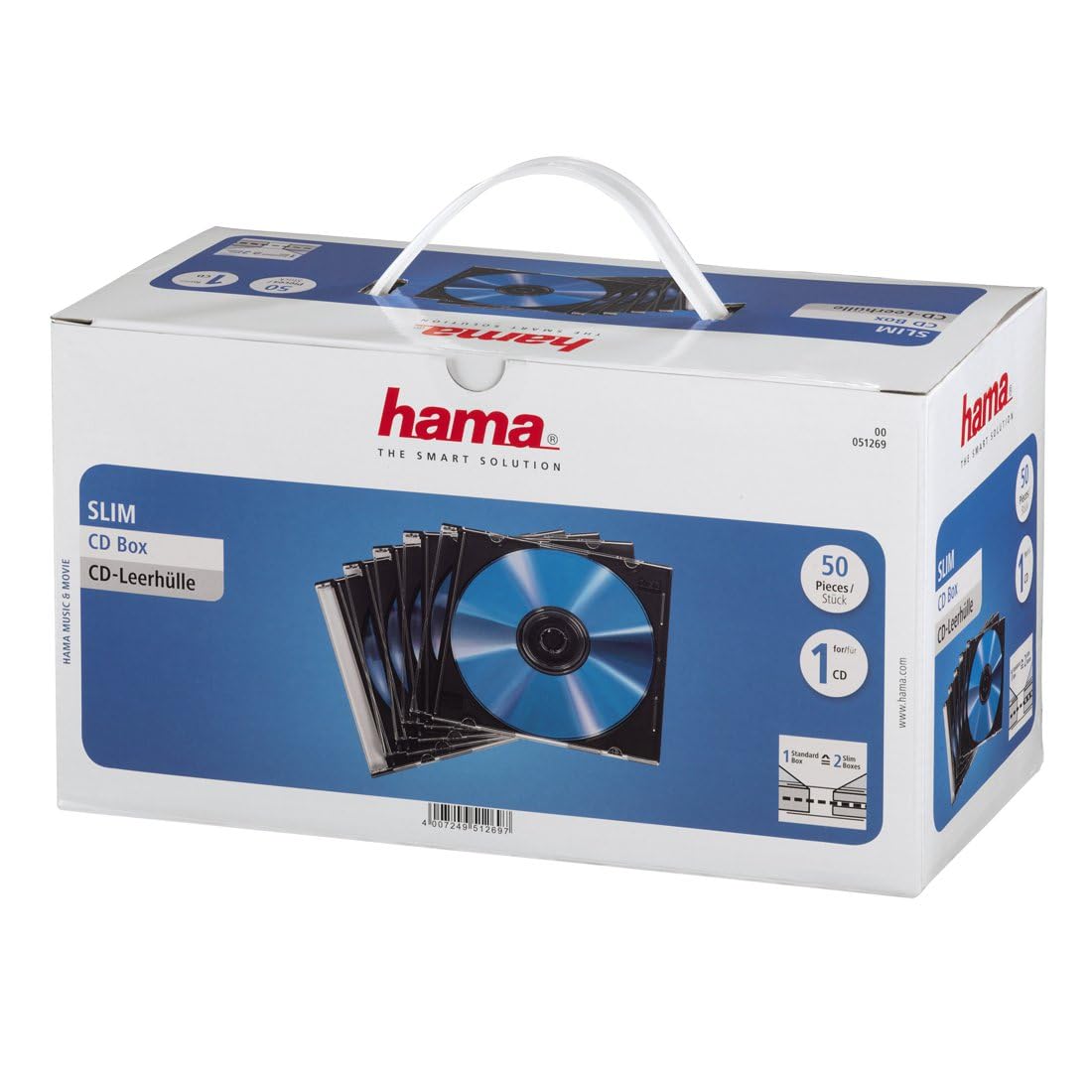 HAMA ZESTAW PUDEŁKO SLIM NA PŁYTY DVD 50 SZTUK CZARNE