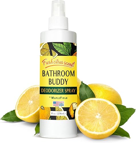 Maplefield Spray desodorante de inodoro  8 onzas  Ambientador de baño Buddy  Oculta el olor rápido  Ingredientes a base de plantas  Portátil y fácil