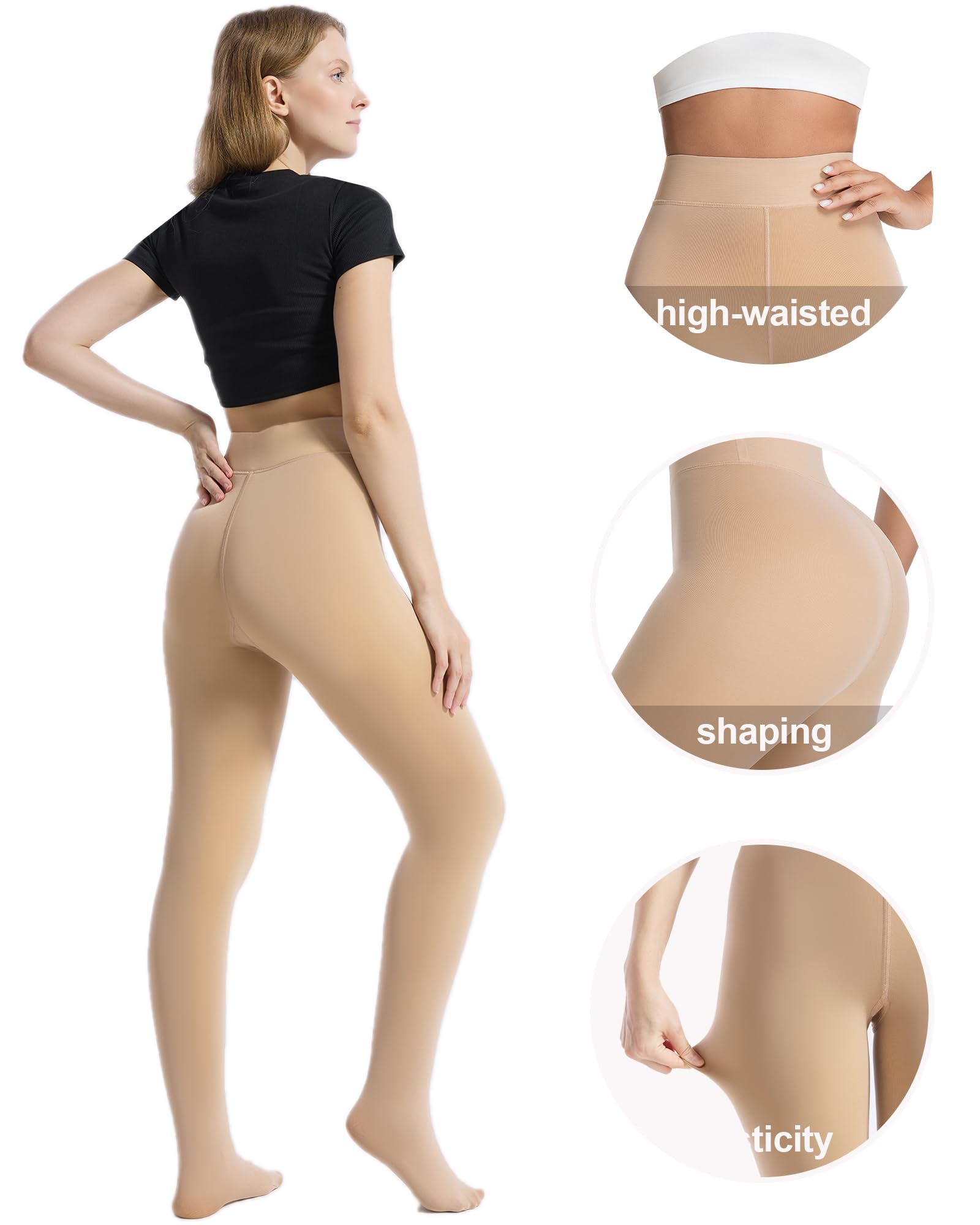 HOWIN Collant Termici Donna, Calzamaglia Termica Donna, Leggins Invernali, Collant Felpati, Fleece Tights