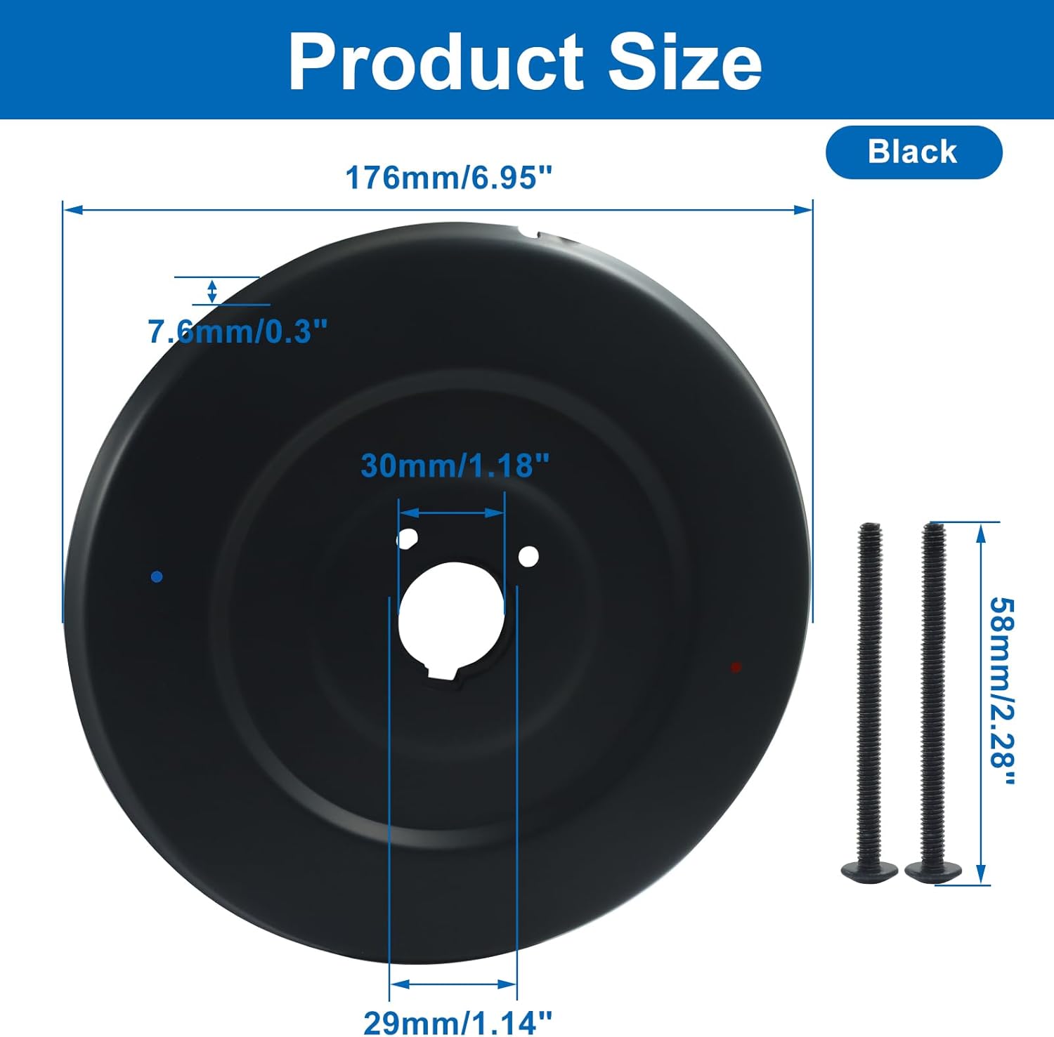 Replacement Escutcheon Plate, Compatible Moen 16090 One-Handle Tub and Shower Faucets, Shower Trim Kit for Bathroom Renovation(Matte Black)